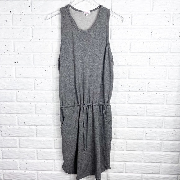 SUNDRY for Evereve “The Weekender” Grey Knit tank dress with tie waist - Picture 2 of 9
